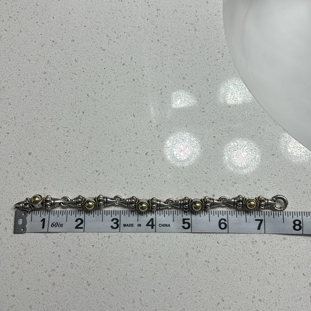 Lagos 18 k gold and sterling silver bracelet - Picture 5 of 5
